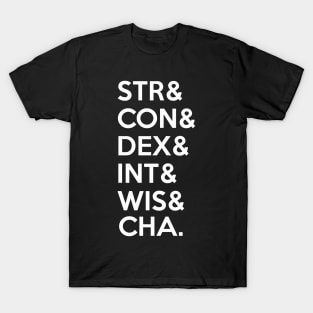 Tabletop RPG Attributes T-Shirt